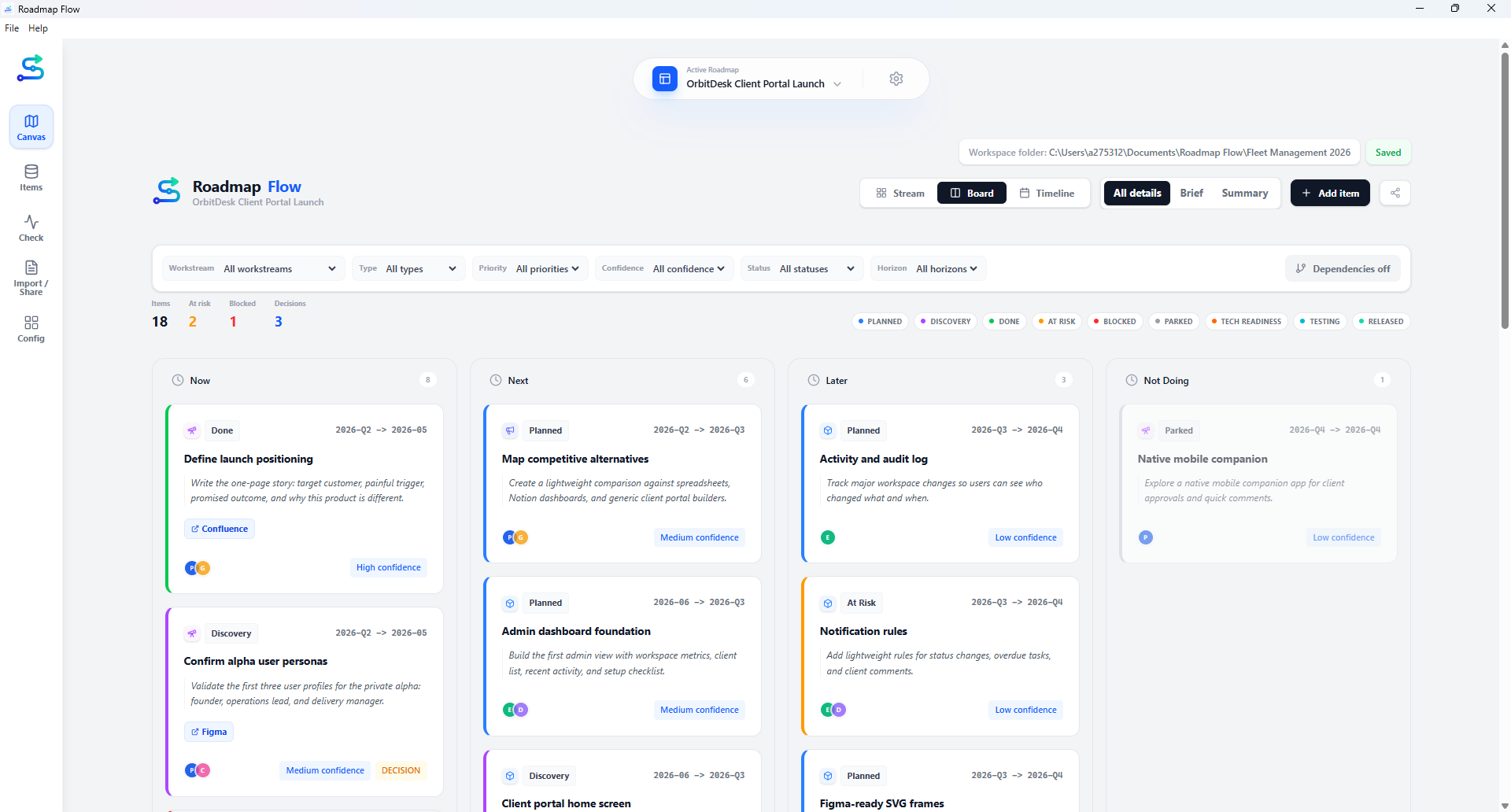 Roadmap Flow Stream View preview